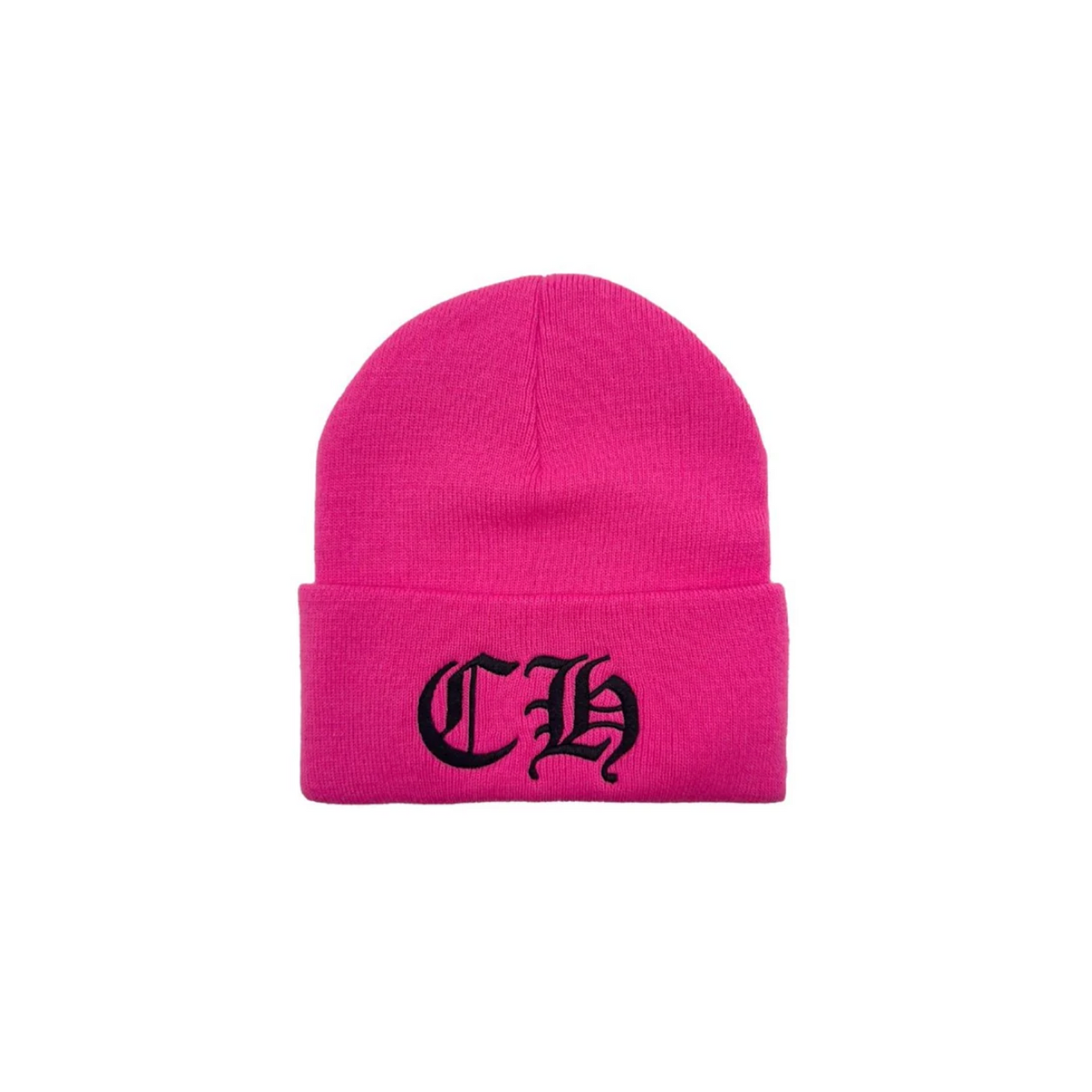 Chrome Hearts CH Logo Embroidered Pink Beanie