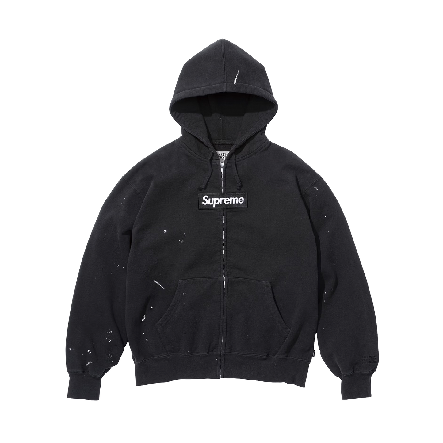 Supreme MM6 Maison Margiela Box Logo Zip Up Hooded Sweatshirt Black