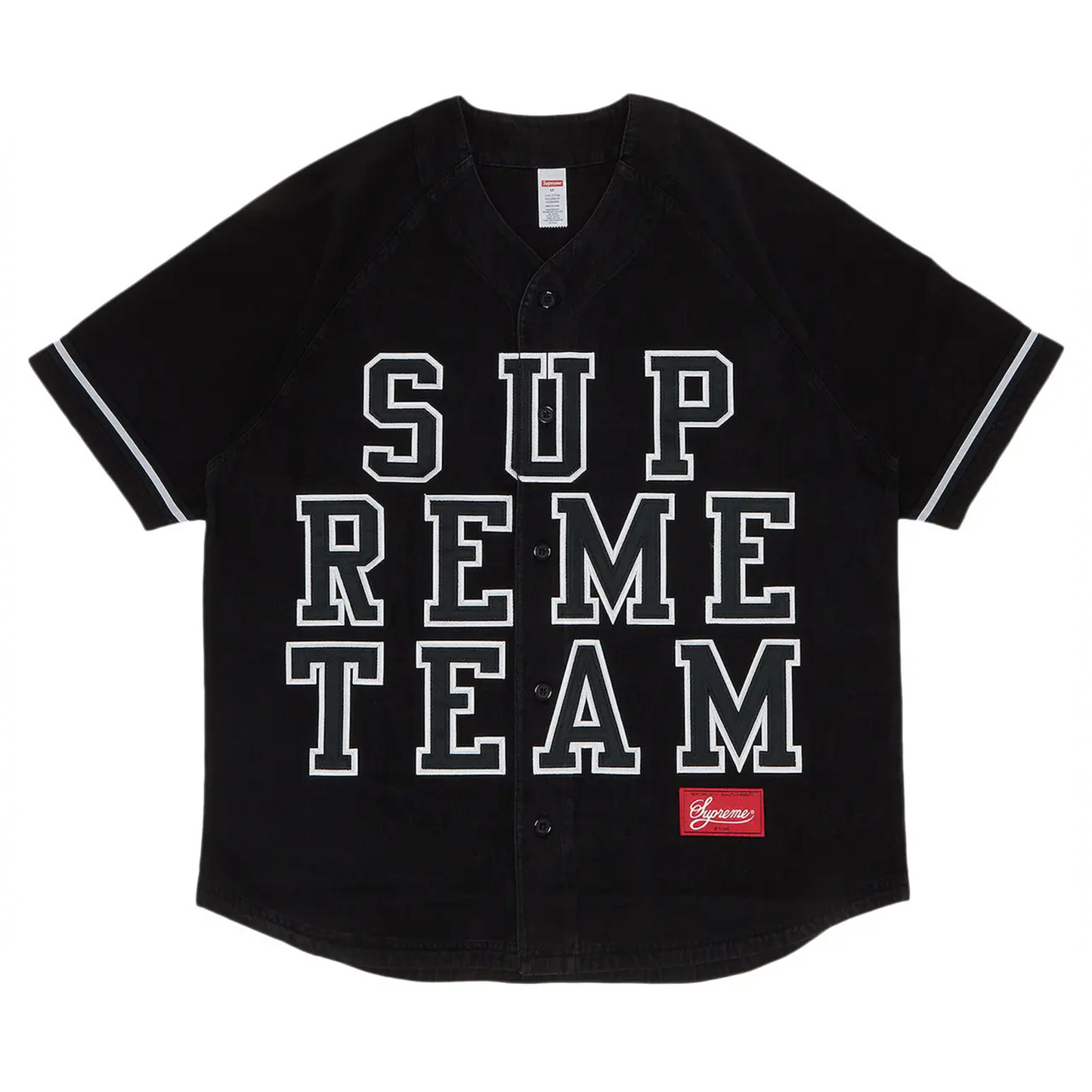 Supreme Denim Baseball Jersey 'Black' [USED] - XL (Used)