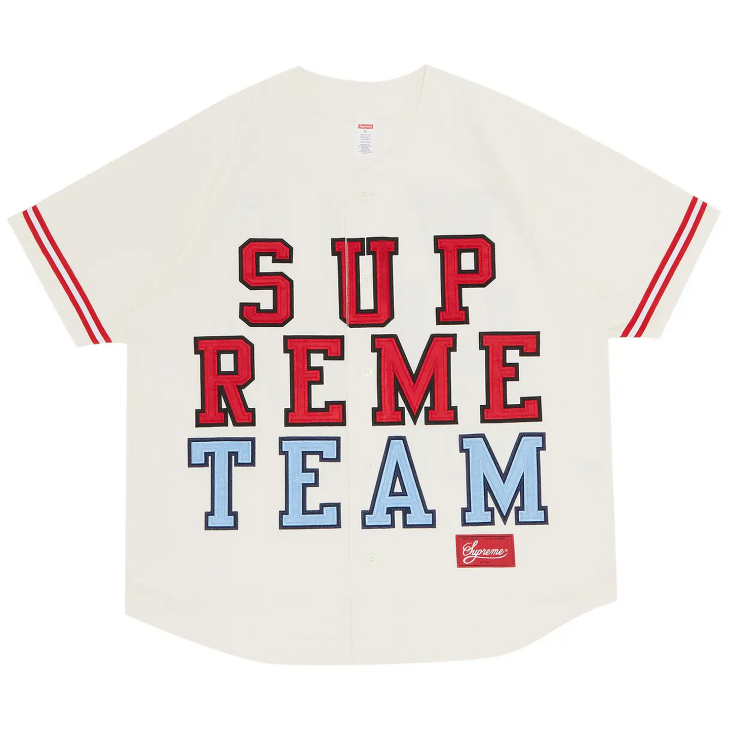 Supreme Denim Baseball Jersey White