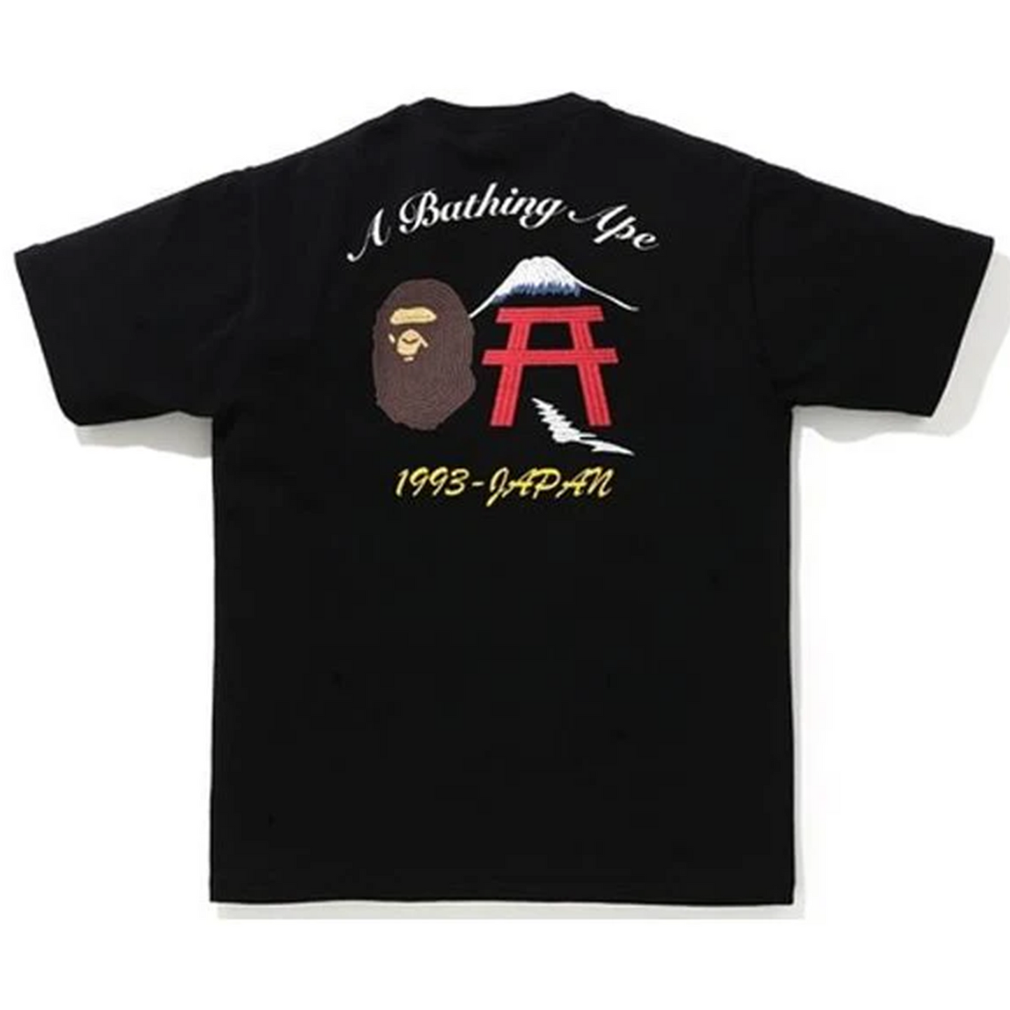 Bape A Bathing Ape Embroidered Japan Culture Ape Head T-Shirt  Black [USED] - L (Used)