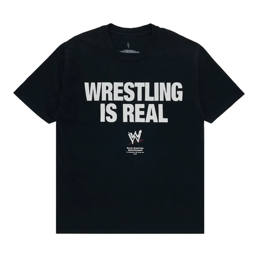 Cactus Jack by Travis Scott Wrestling is Real Real Tee Black