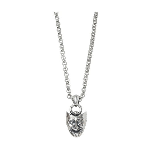 Supreme Drama Masks Smile Pendant Necklace Silver