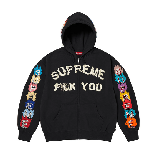 Supreme F**k You Zip Up Hooded Sweatshirt Black (FW26)