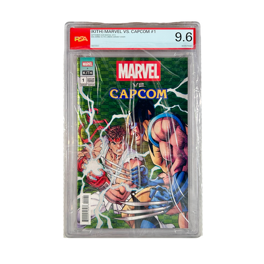 Kith x Marvel vs. Capcom #1 Wolverine vs. Ryu Variant Cover Green Comic (PSA Graded 9.6 AU)