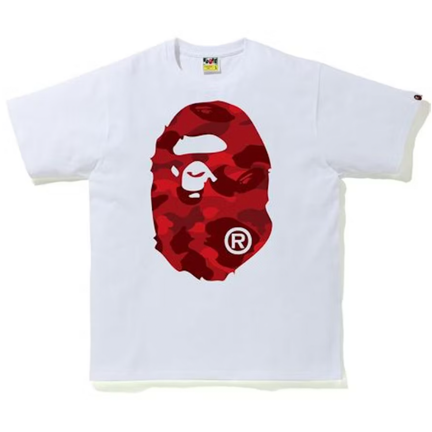 BAPE Color Camo Big Ape Head Tee White/Red [USED] - XL (Used)
