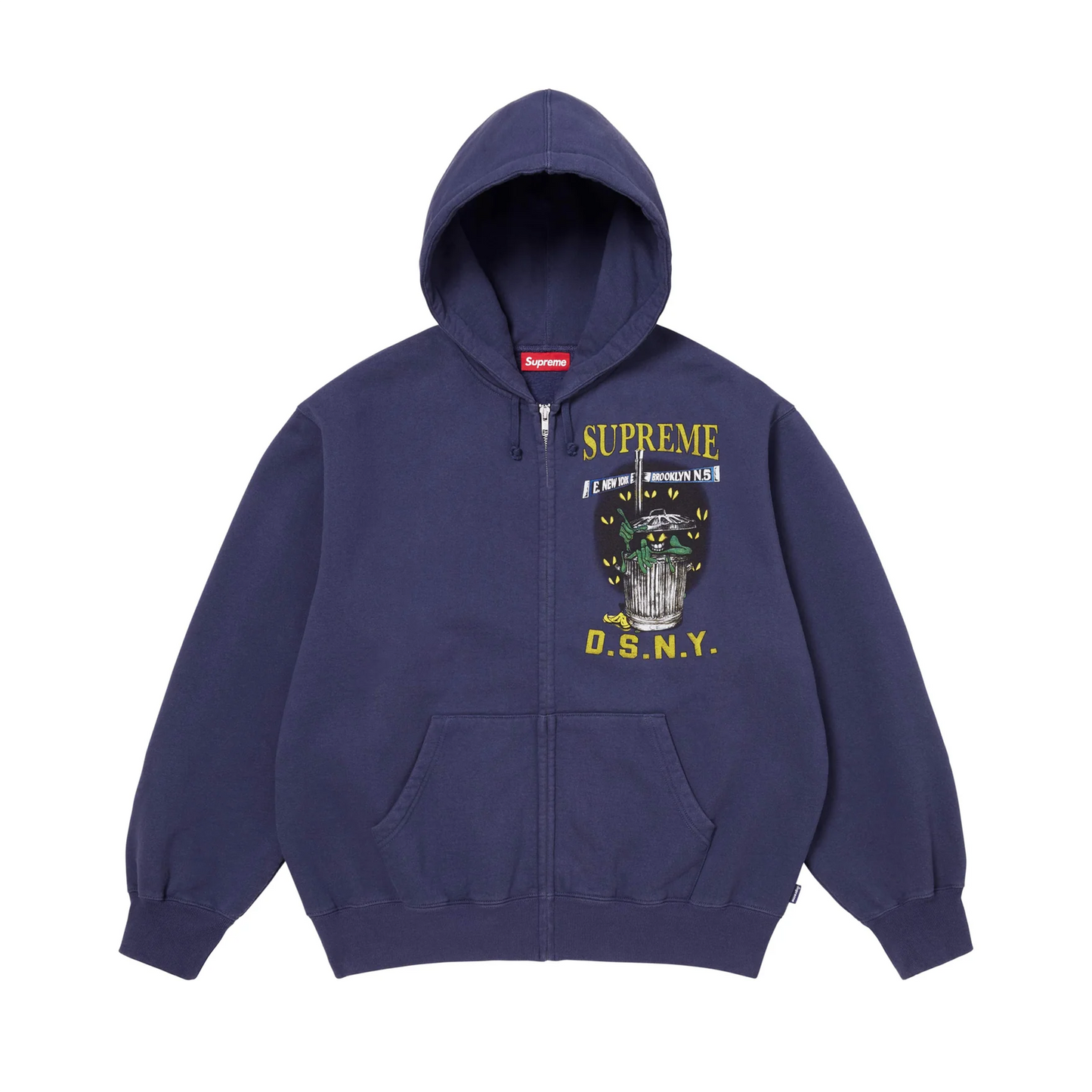 Supreme DSNY Zip Up Hooded Sweatshirt Washed Navy
