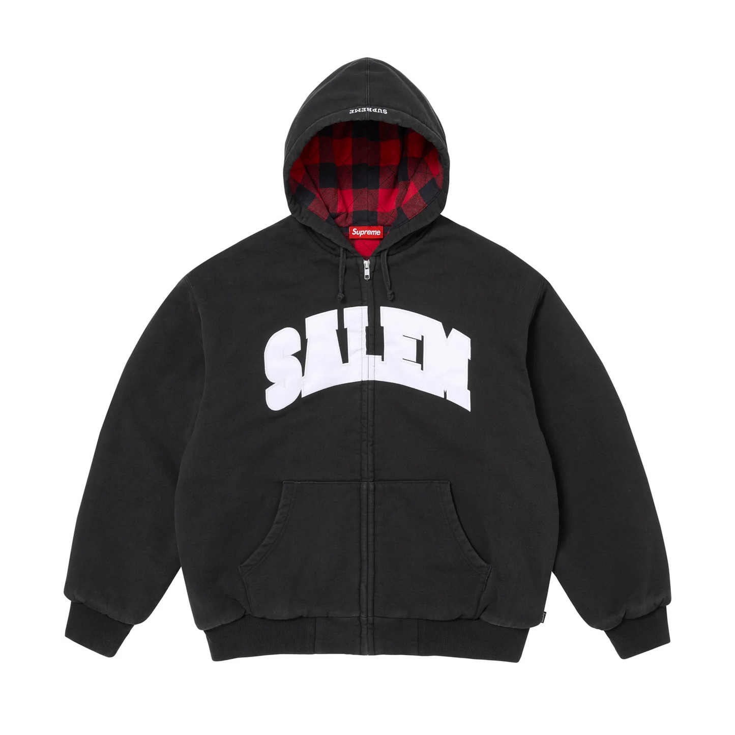 Supreme SALEM Zip Up Hooded Sweatshirt Black