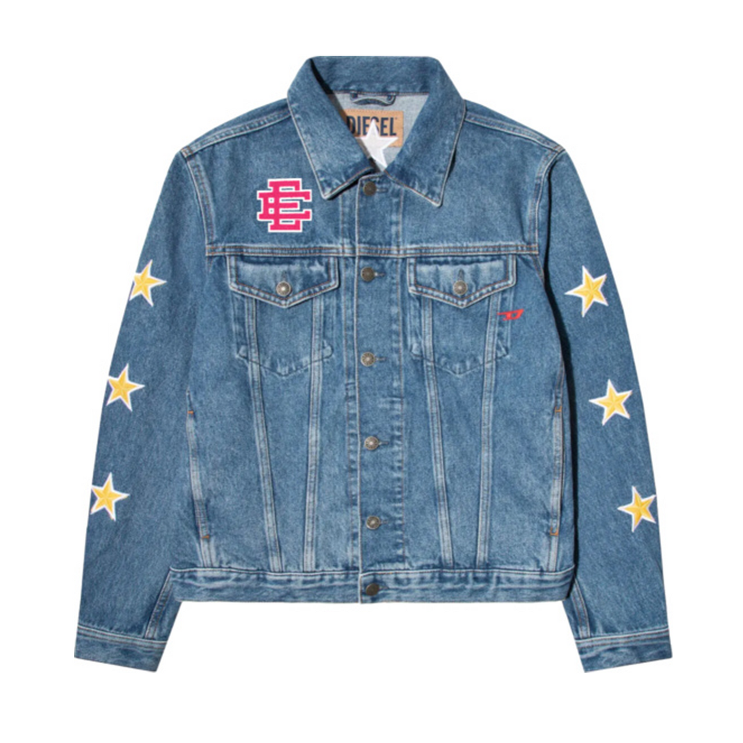 Eric Emanuel x Diesel EE Varsity Denim Jacket Pink