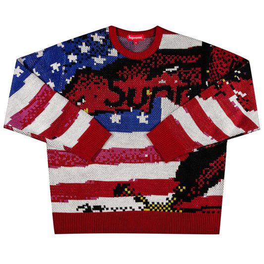 Supreme Digital Flag Sweater Red
