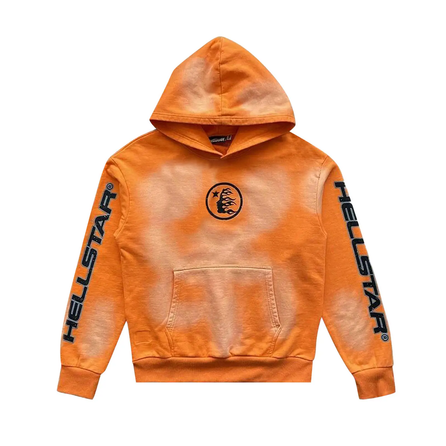 Hellstar Fire Orange Hoodie Orange Dye [USED] - XS (Used)