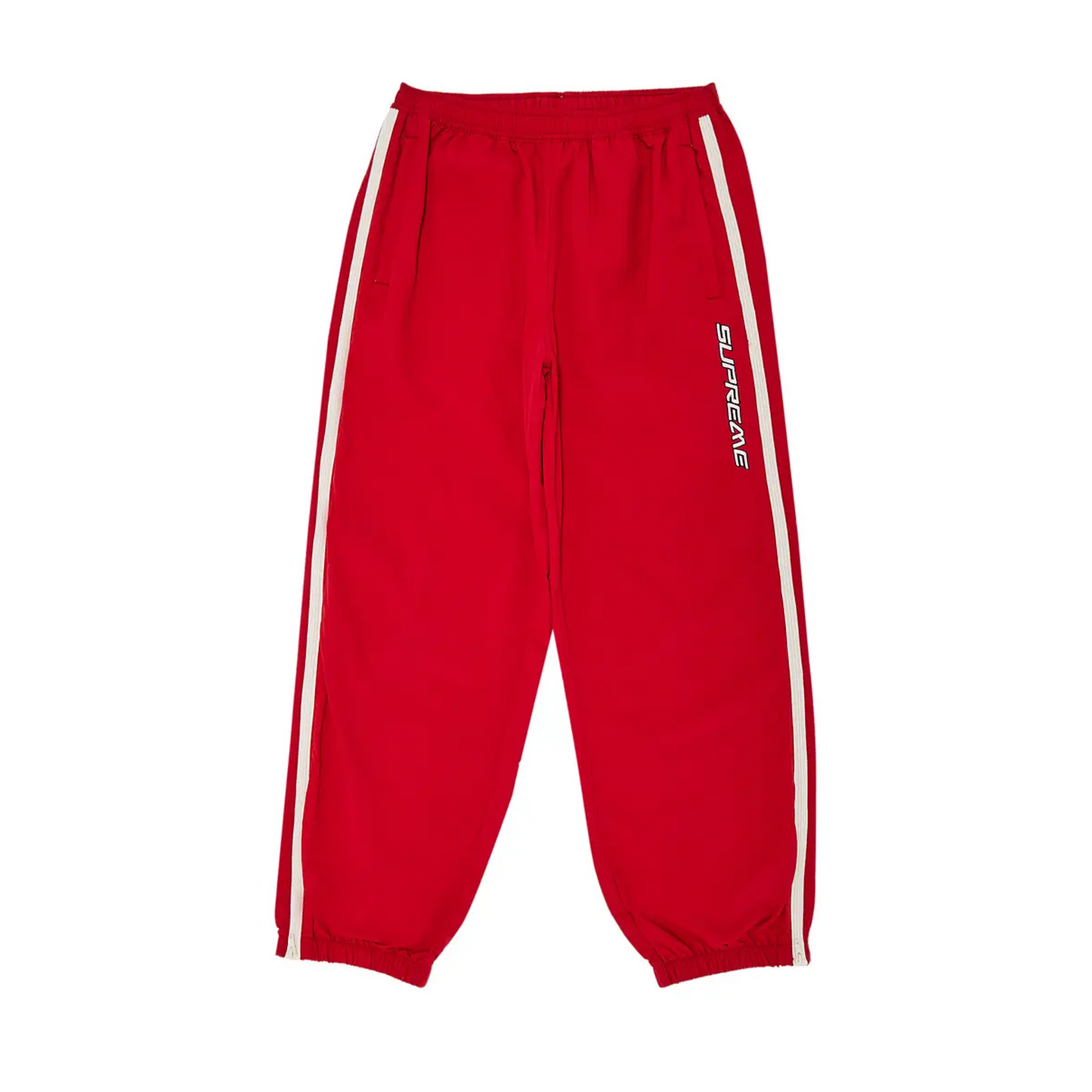 Supreme Contrast Zip Warm Up Pant Red