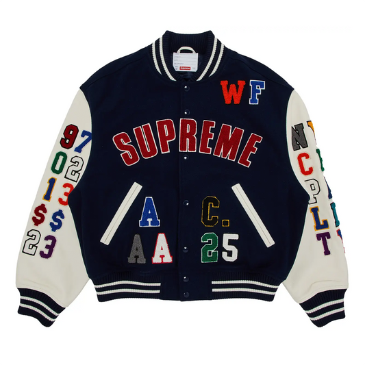 Supreme Praises Varsity Jacket Navy