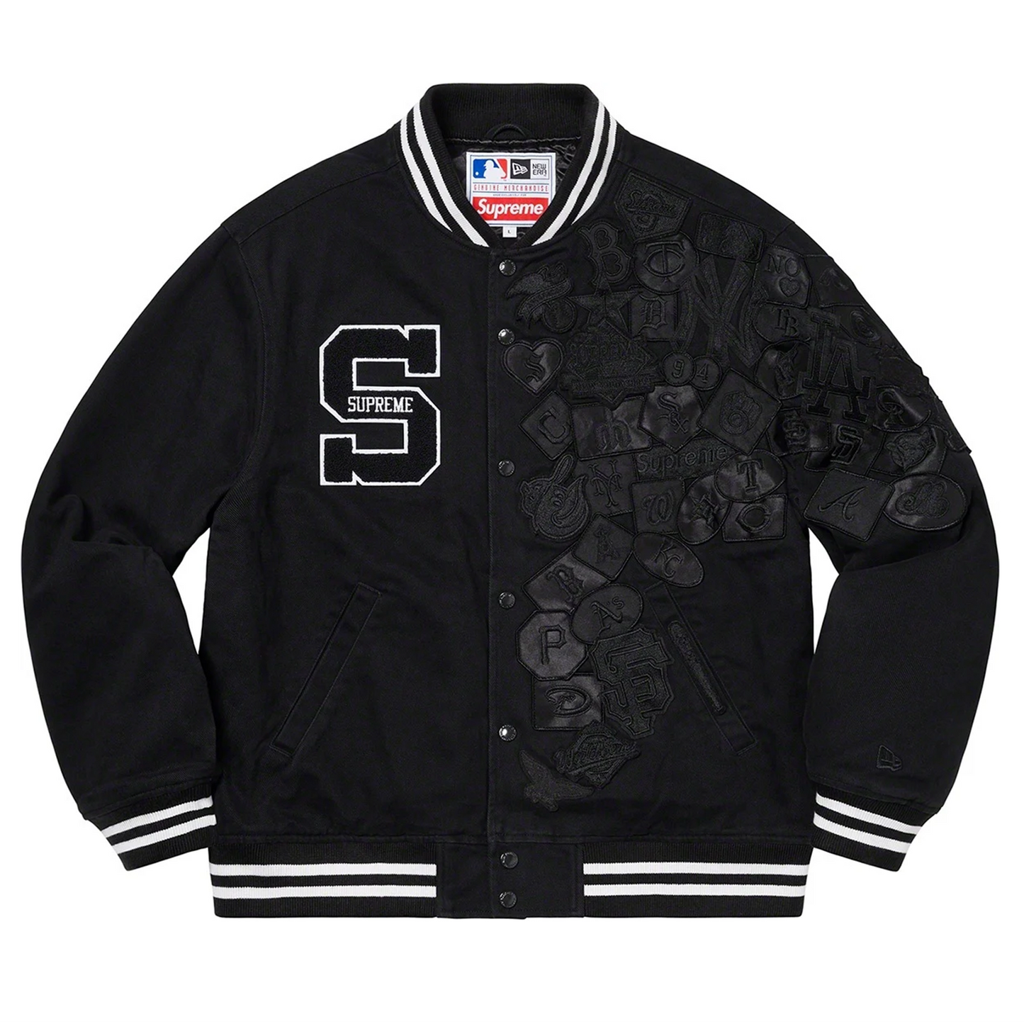 Supreme New Era MLB Varsity Jacket Black [USED] - M (Used)