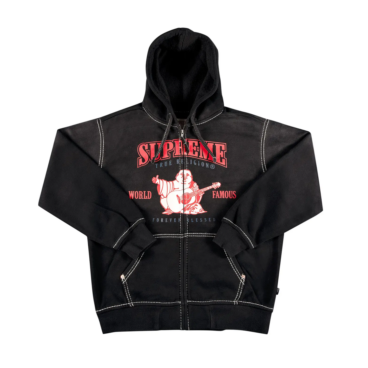 Supreme True Religion Zip Up Hooded Sweatshirt Black