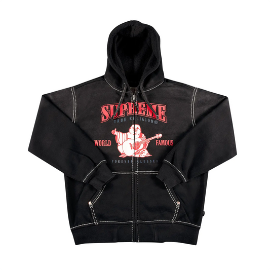 Supreme True Religion Zip Up Hooded Sweatshirt Black