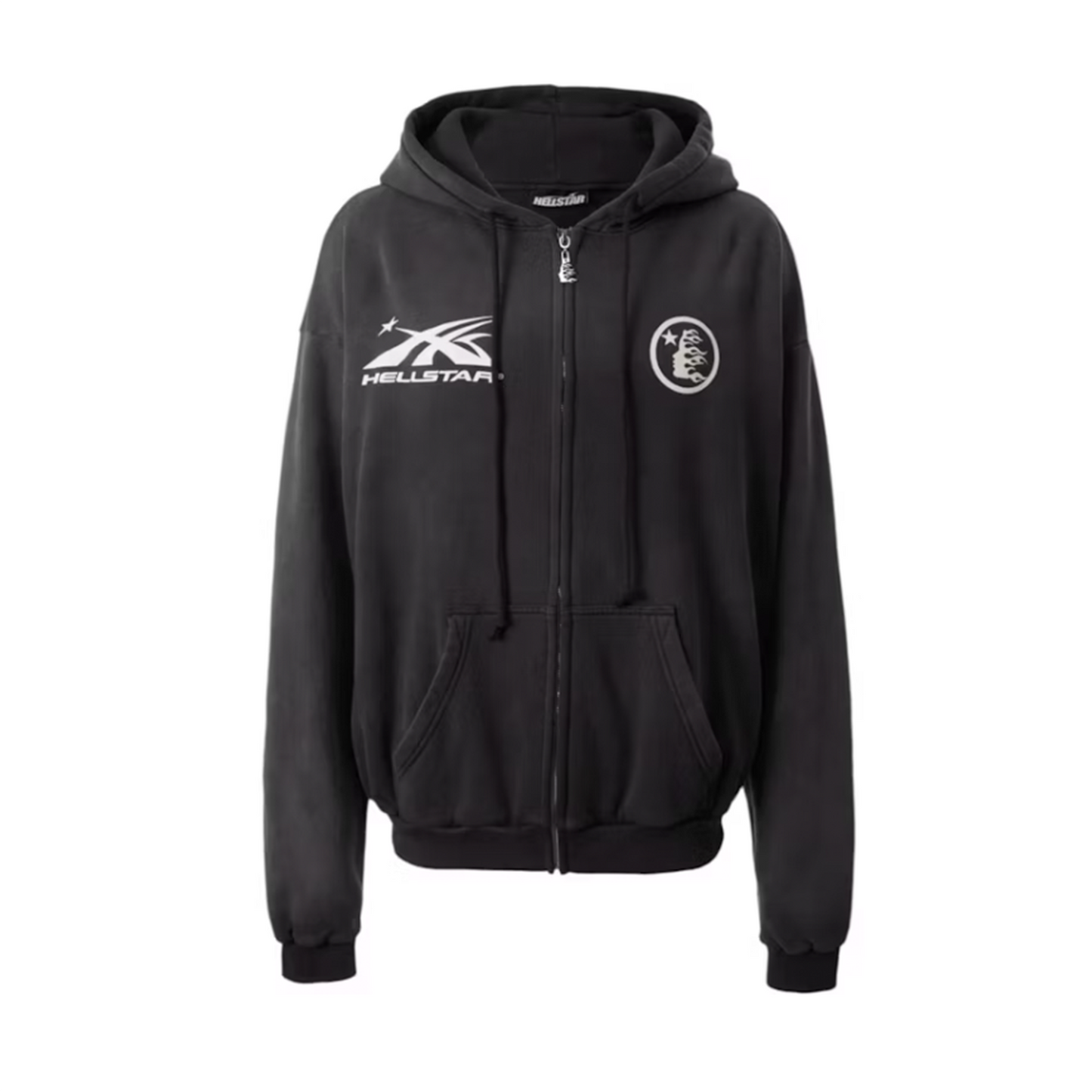 Hellstar HS Logo Zip-Up Hoodie Black