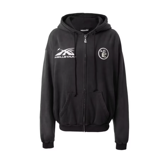 Hellstar HS Logo Zip-Up Hoodie Black
