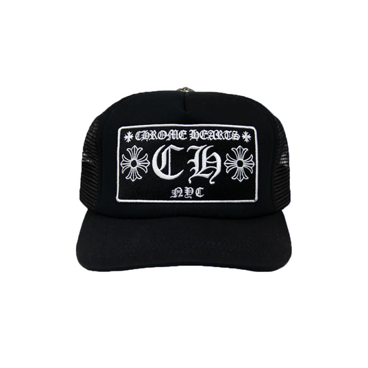 Chrome Hearts CH New York City Trucker Hat Black/Black