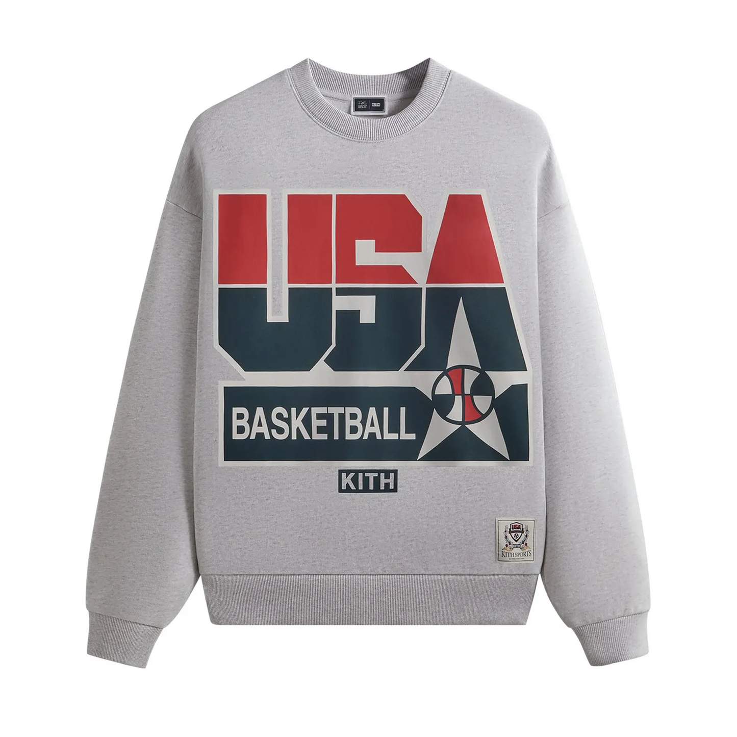 Kith USA Basketball Legend Vintage Nelson Crewneck Light Heather Grey [USED] - S (Used)