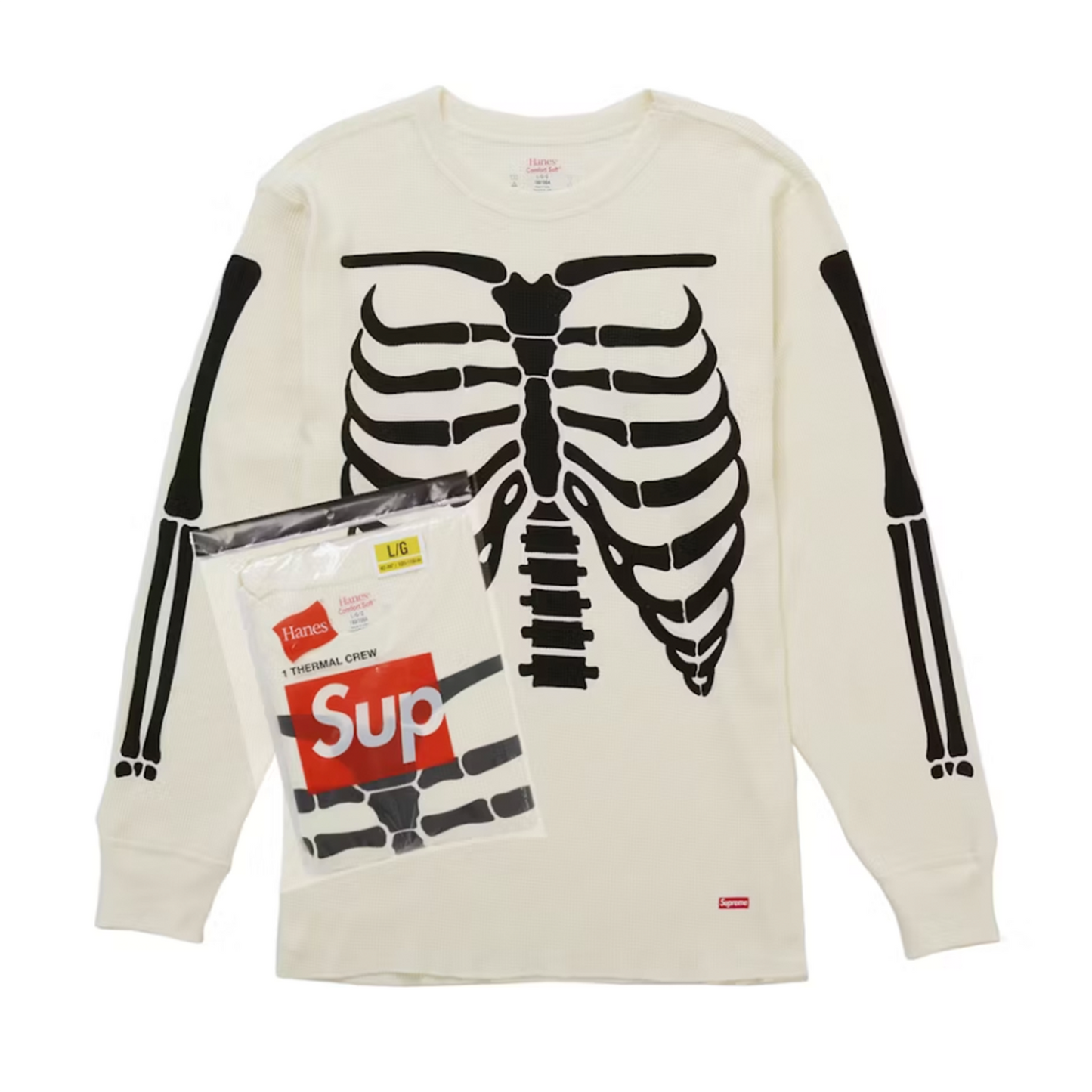 Supreme Hanes Bones Thermal Crew FW25 (1 Pack) White