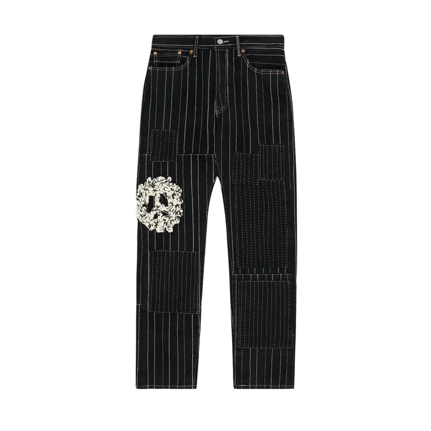 Denim Tears Peace Patchwork 501 Pant Black [USED] - 33 x 34 (Used)