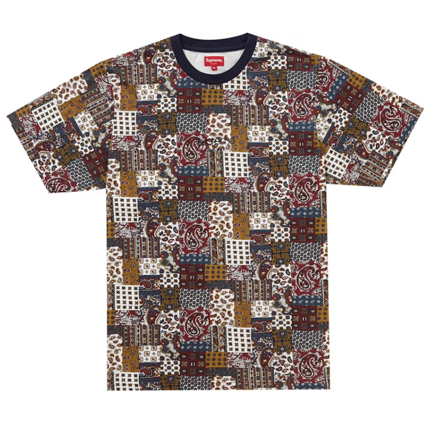 Supreme Patchwork Paisley S/S Top Dark Red [USED] - XL (Used)