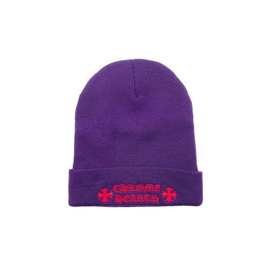 Chrome Hearts Embroidered Purple Beanie [USED]