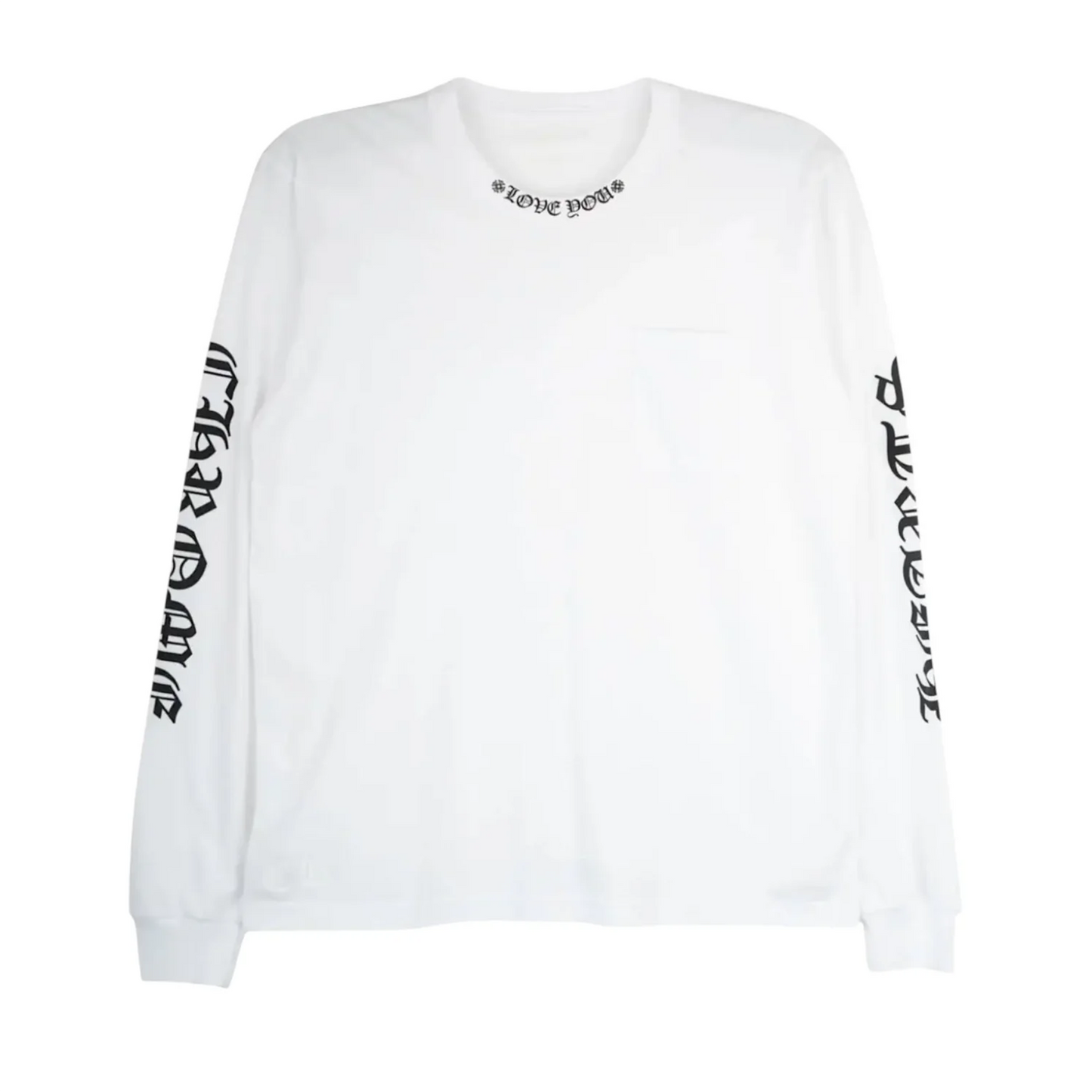 Chrome Hearts Love You Neck Logo L/S Tee White [USED] - M (Used)