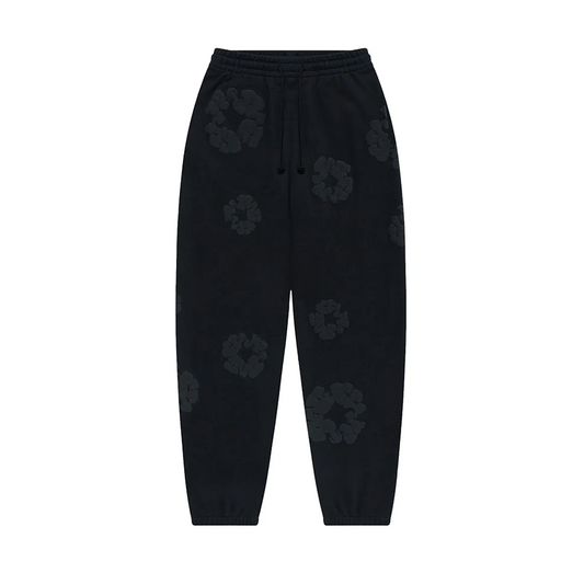 Denim Tears Cotton Wreath Sweatpants 'Black Monochrome' [USED] - S (Used)