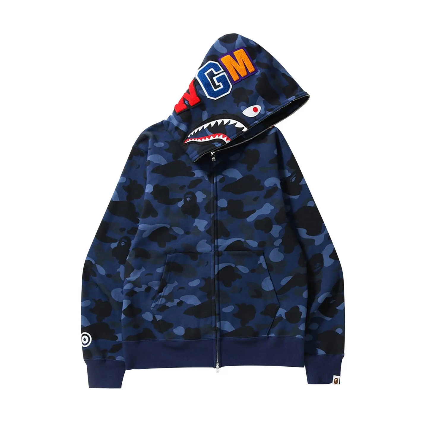 BAPE Color Camo Shark Full Zip Hoodie Navy [USED] - L (Used)