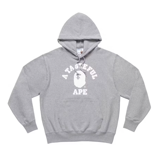 BAPE x JJJJound Relaxed Classic College Pullover Hoodie Gray [USED] - XL (Used)