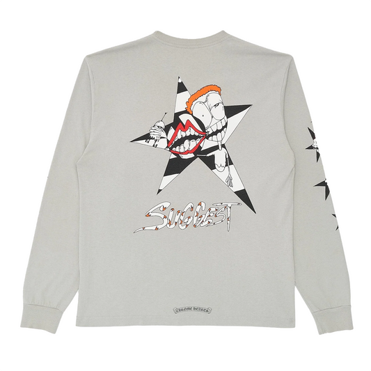 Chrome Hearts x Matty Boy Suggest Logo Long Sleeve Tee Shirt Grey [USED] - M (Used)