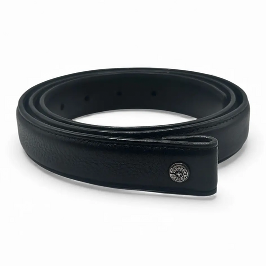 Chrome Hearts 1" Leather Belt Strap Black