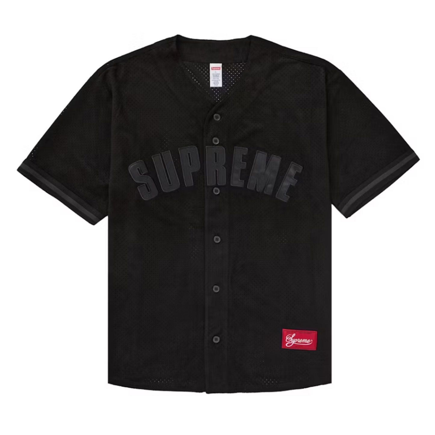 Supreme Ultrasuede Mesh Baseball Jersey Black
