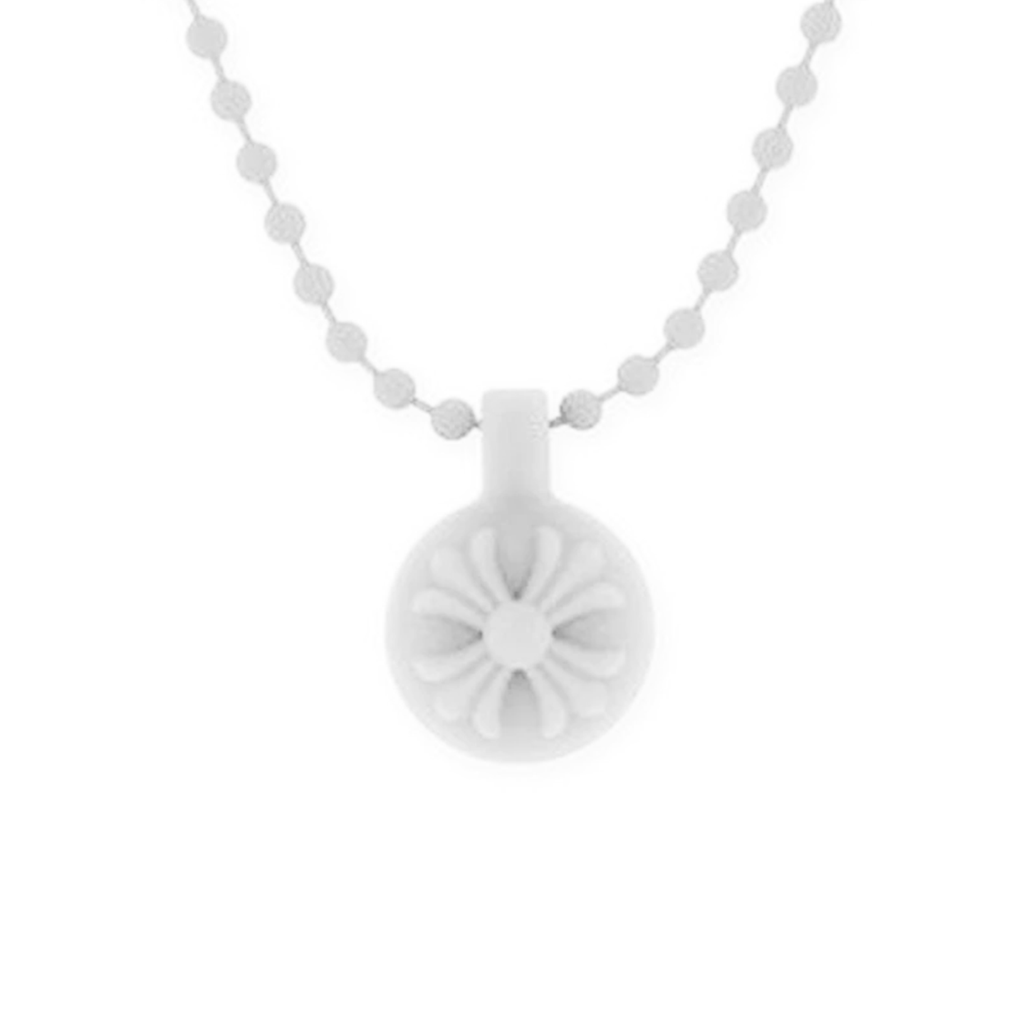 Chrome Hearts Cross Ball Silicone Necklace White