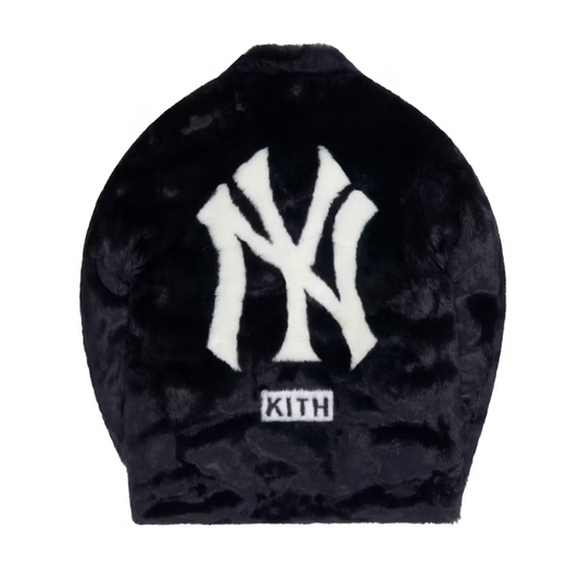 Kith For Major League Baseball New York Yankees Faux Fur Coaches Jacket Navy [USED] - L (Used)
