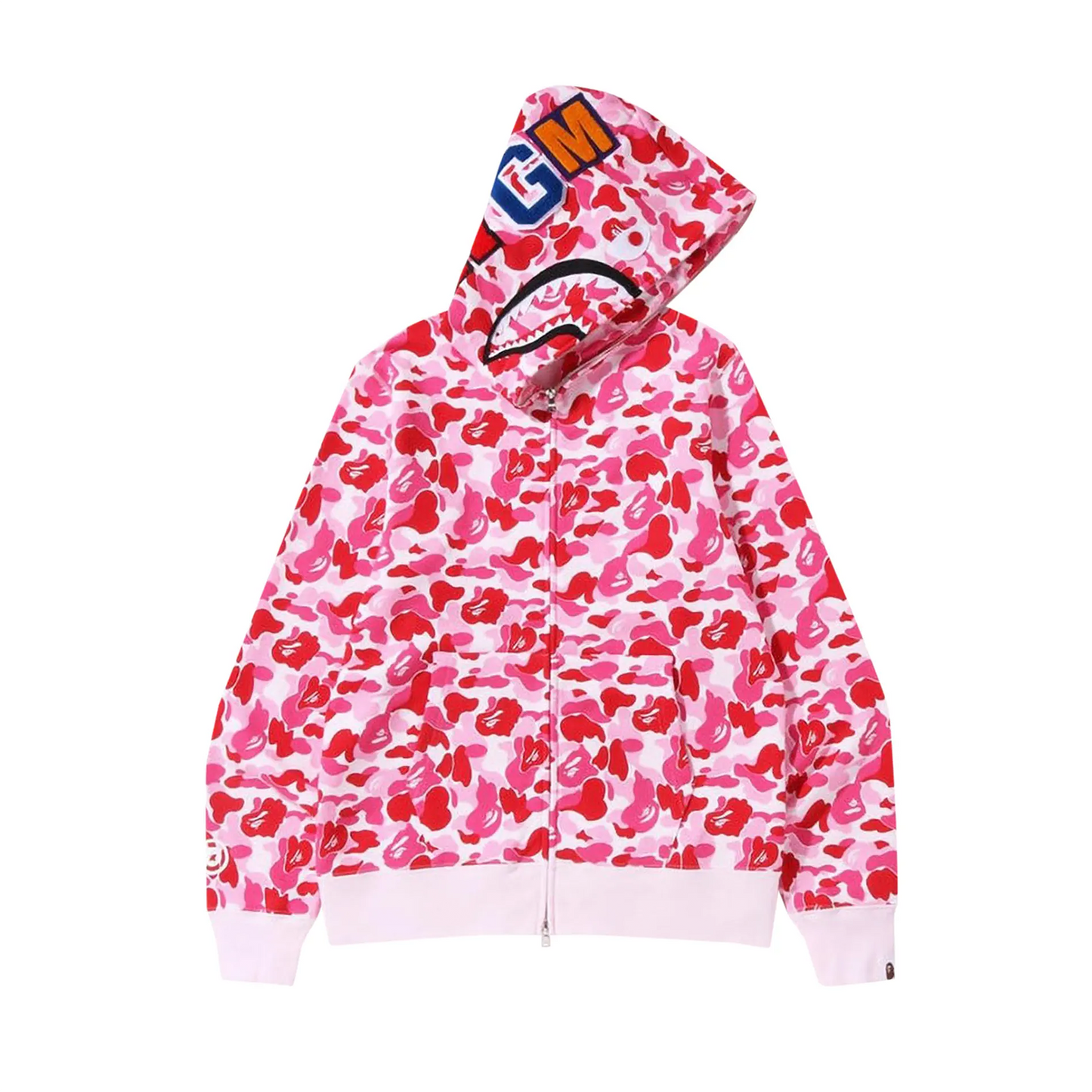 BAPE ABC Camo Shark Full Zip Hoodie 'Pink'