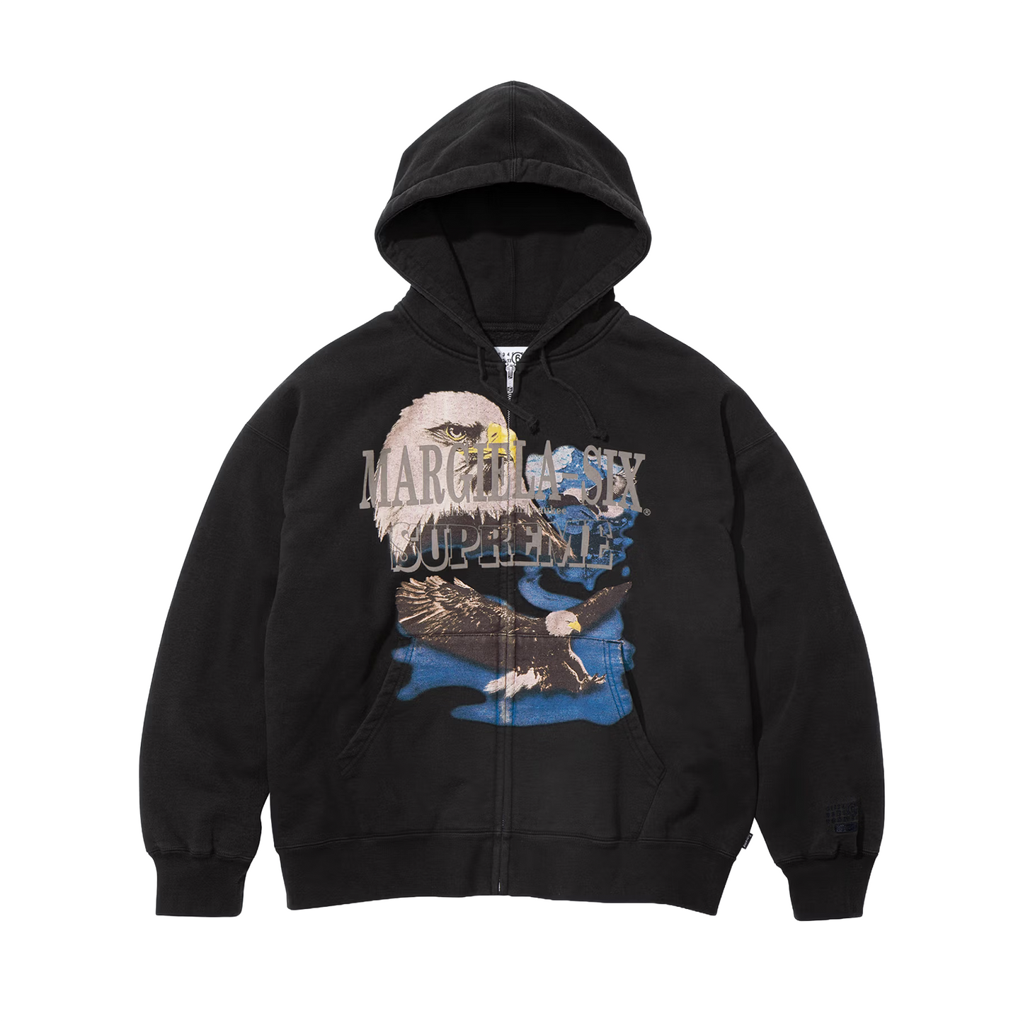Supreme MM6 Maison Margiela Eagle Zip Up Hooded Sweatshirt Black