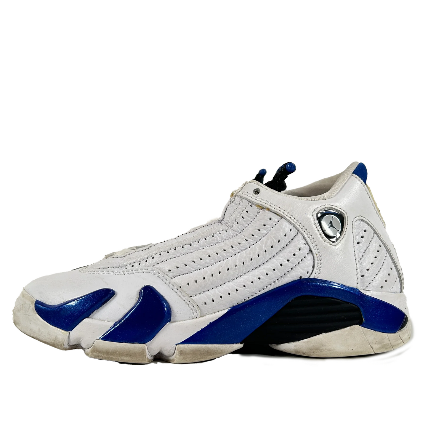 487524 104 Jordan 14 Retro White Hyper Royal (GS) [USED] - 4 Y (Used)
