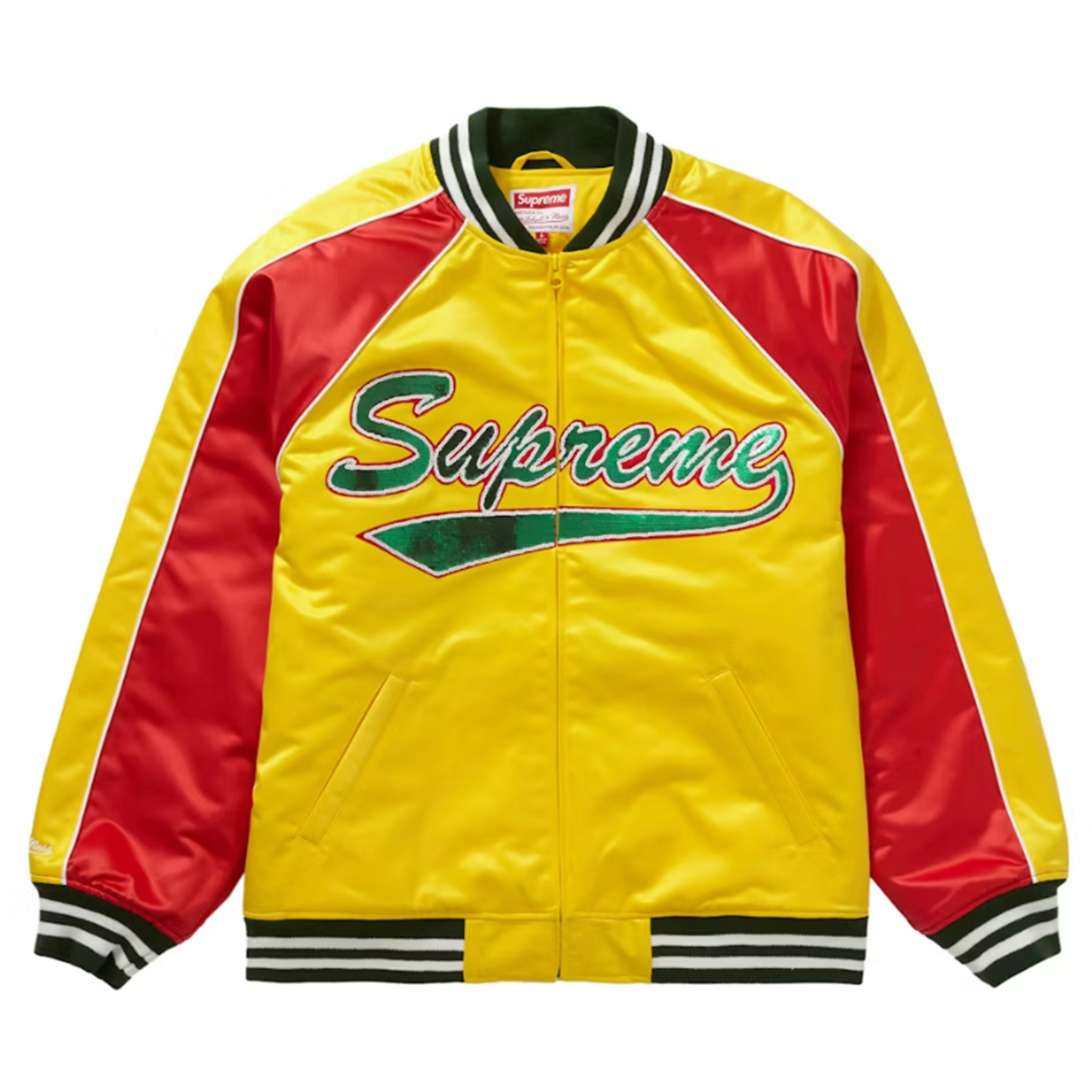 Supreme Mitchell & Ness Sequin Logo Varsity Jacket Gold [USED] - M (Used)