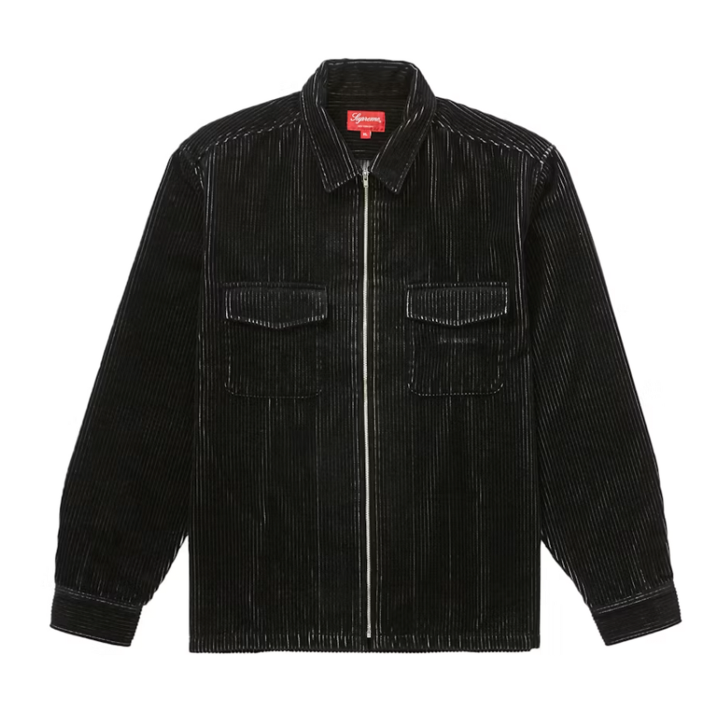 Supreme 2-Tone Corduroy Zip Up Shirt Black [USED] - L (Used)