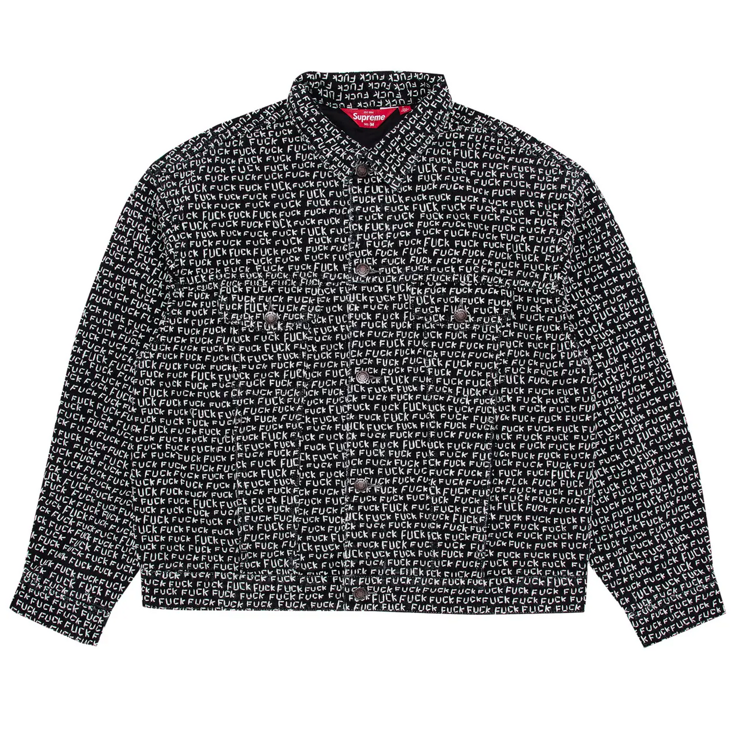 Supreme Fuck Stitch Denim Trucker Jacket Black [USED] - S (Used)