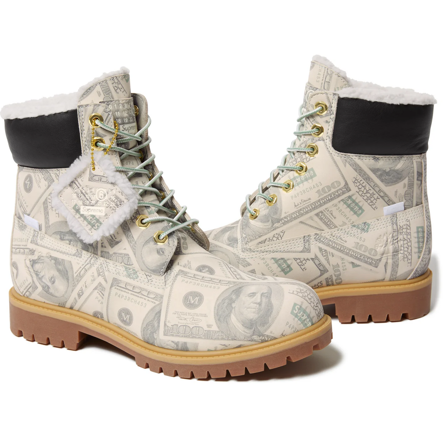 TB0A5NG5ALP Timberland 6" Premium Waterproof Boot Supreme x MM6 Maison Margiela $100 Bills