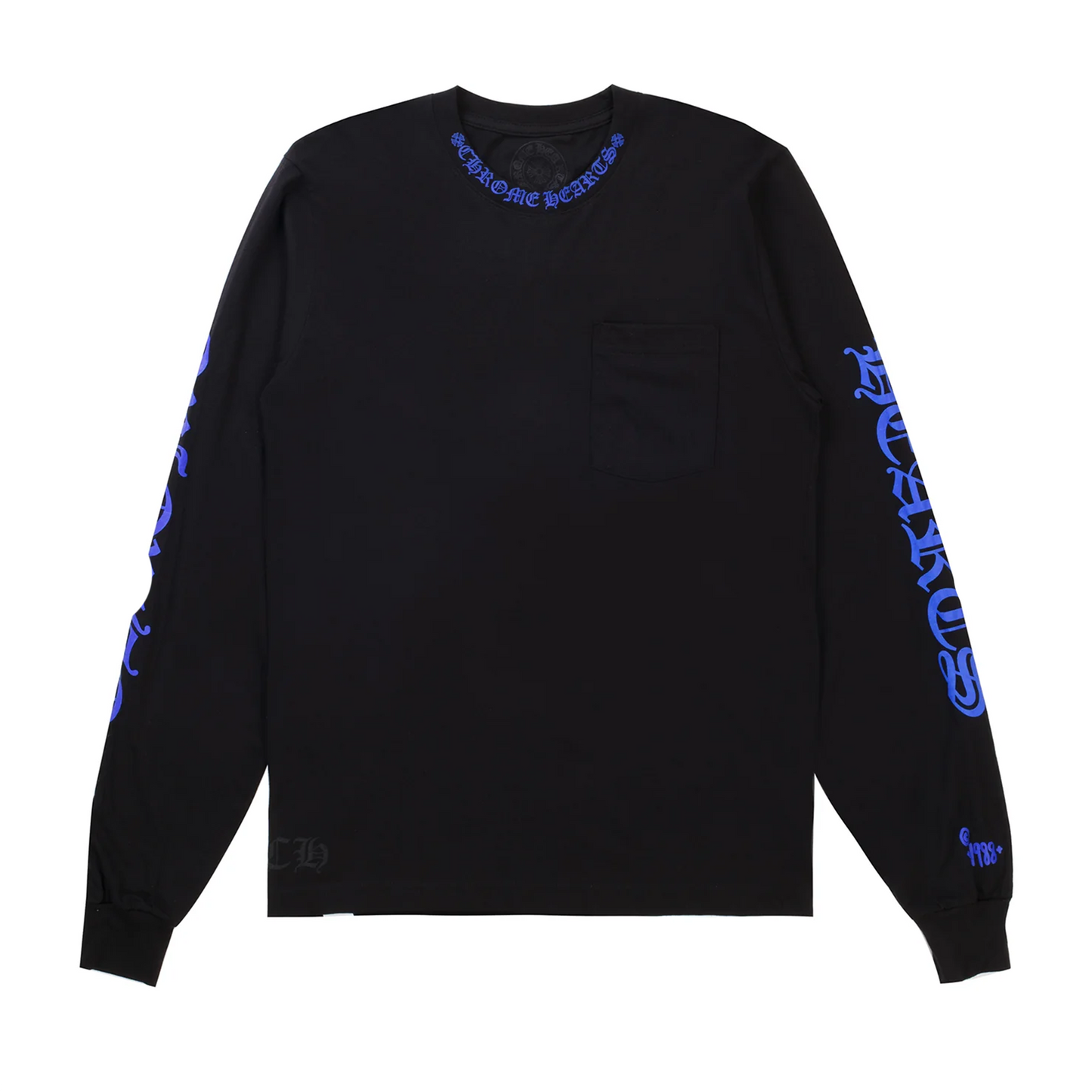Chrome Hearts 1988 Neck Logo Long Sleeve T-shirt Black/Blue