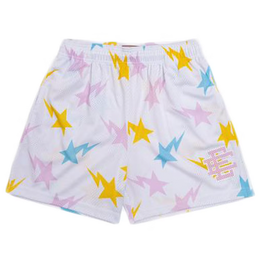Eric Emanuel x BAPE EE Basic Short White/Yellow/Blue/Pink [USED] - S (Used)