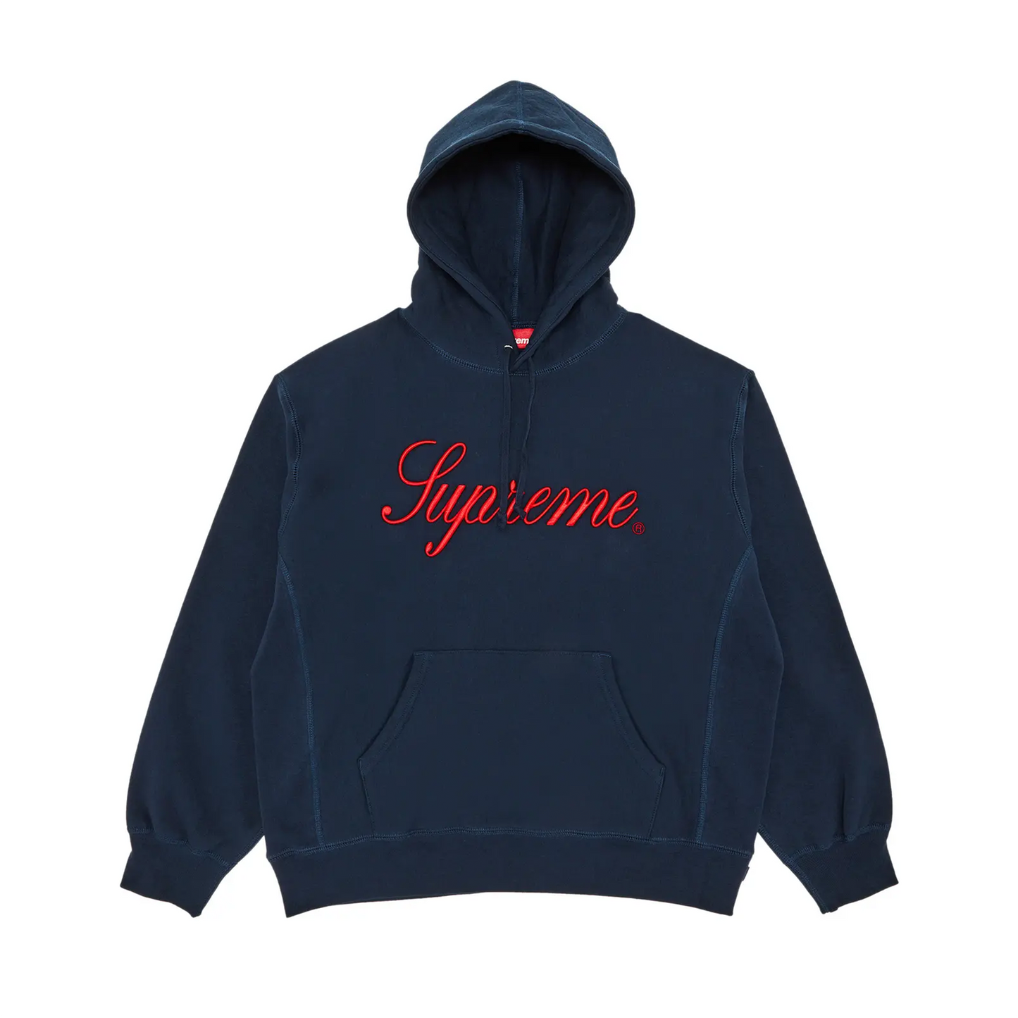 Supreme Embroidered Script Hooded Sweatshirt Navy [USED] - M (Used)