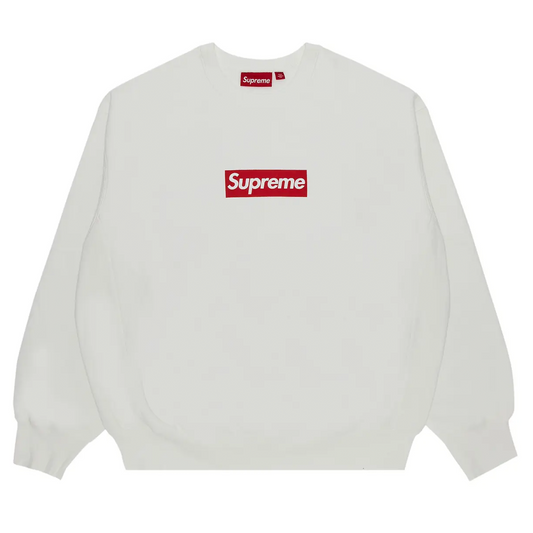 Supreme Washed Box Logo Crewneck White