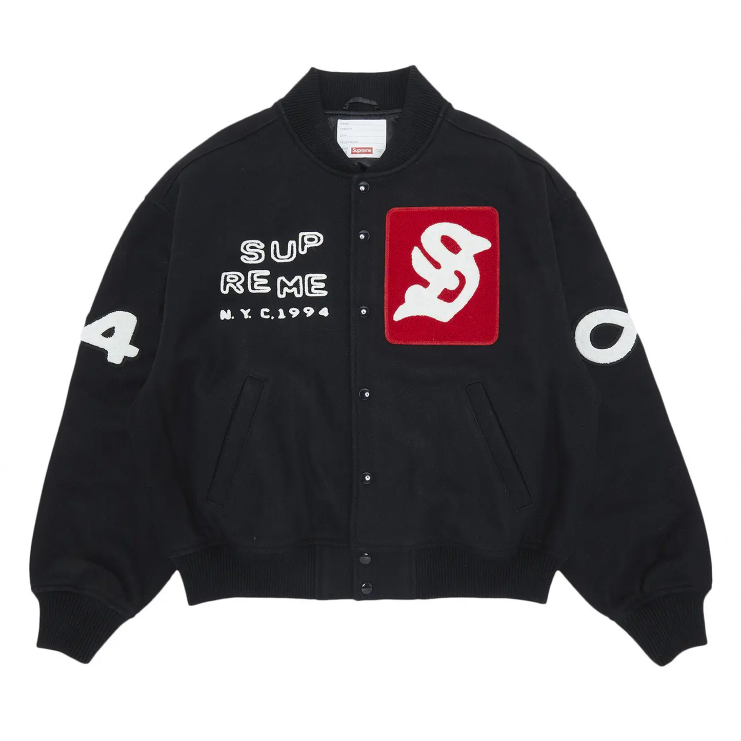 Supreme Tourist Varsity Jacket Black
