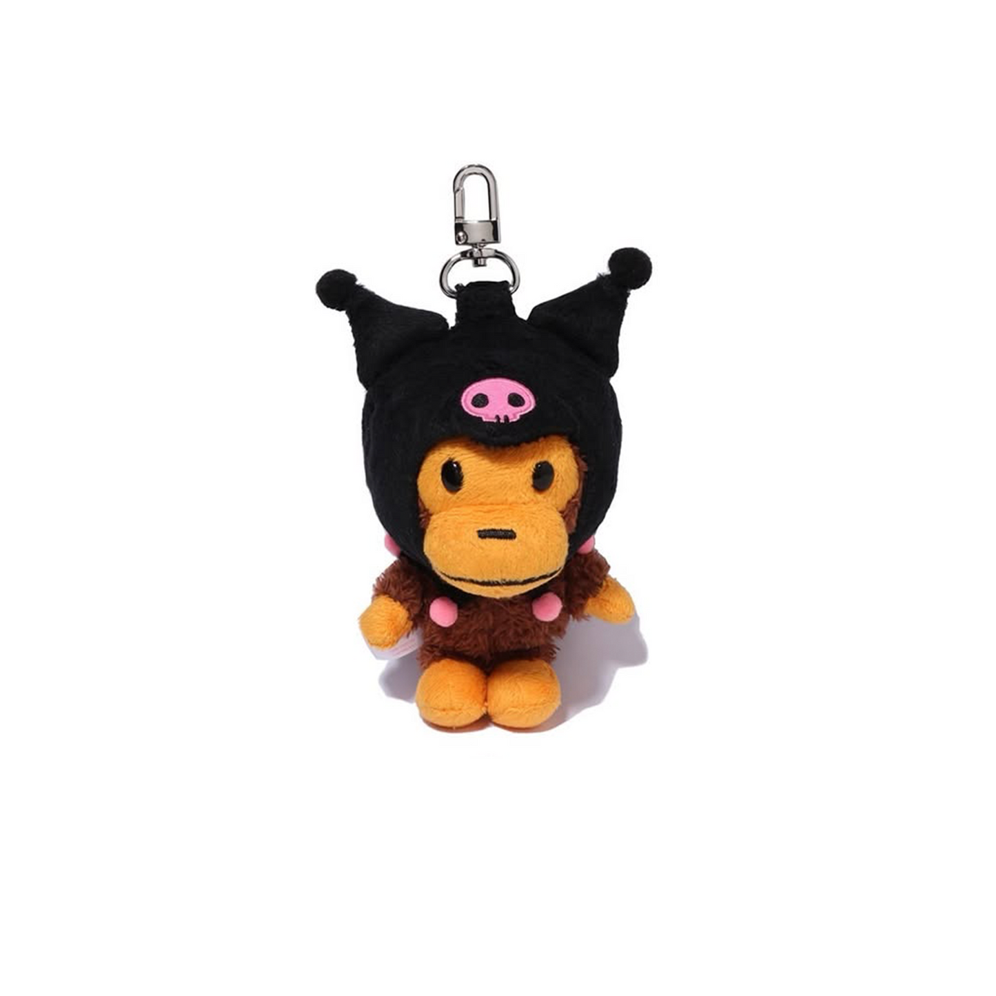 BAPE x Sanrio Characters Kuromi Baby Milo Plush Doll Keychain Black